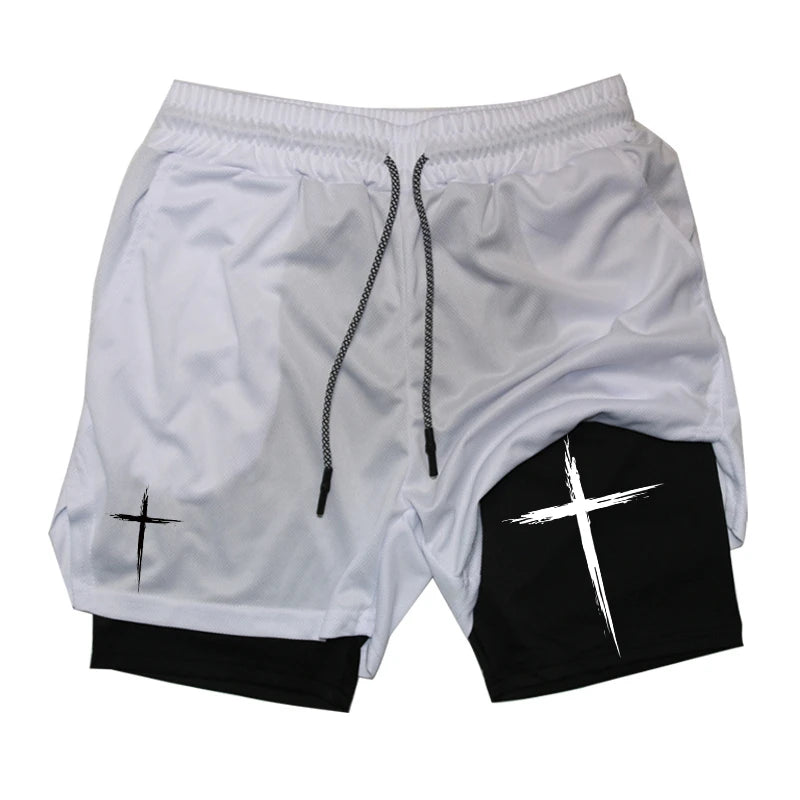 Cross Print workout shorts