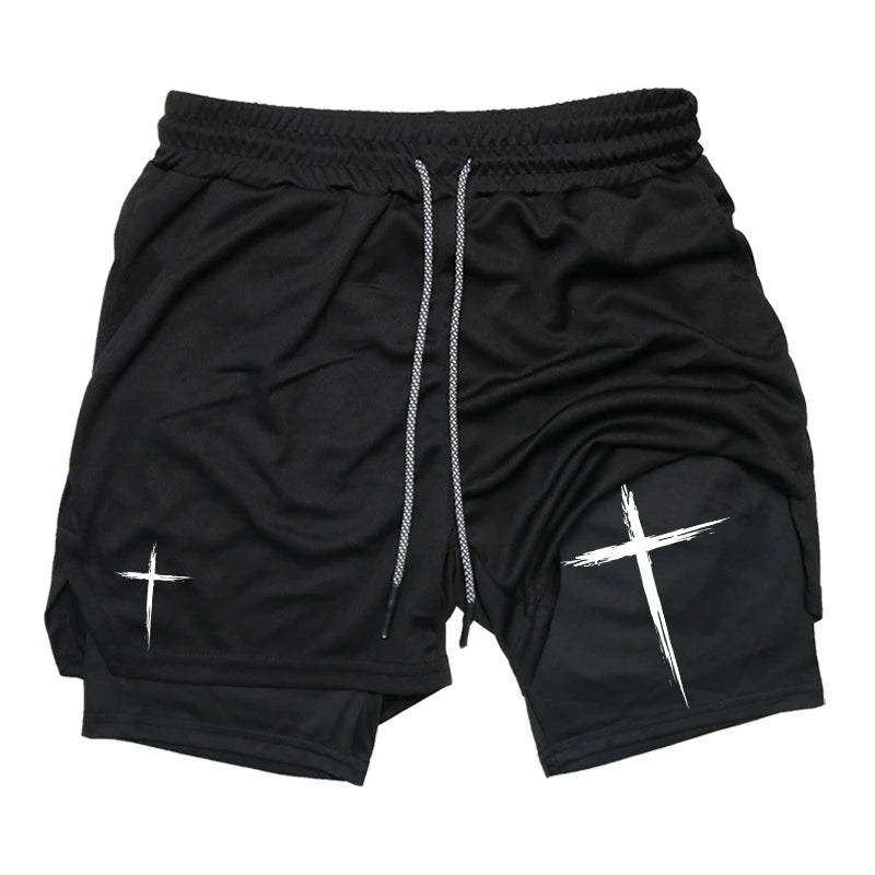 Cross Print workout shorts