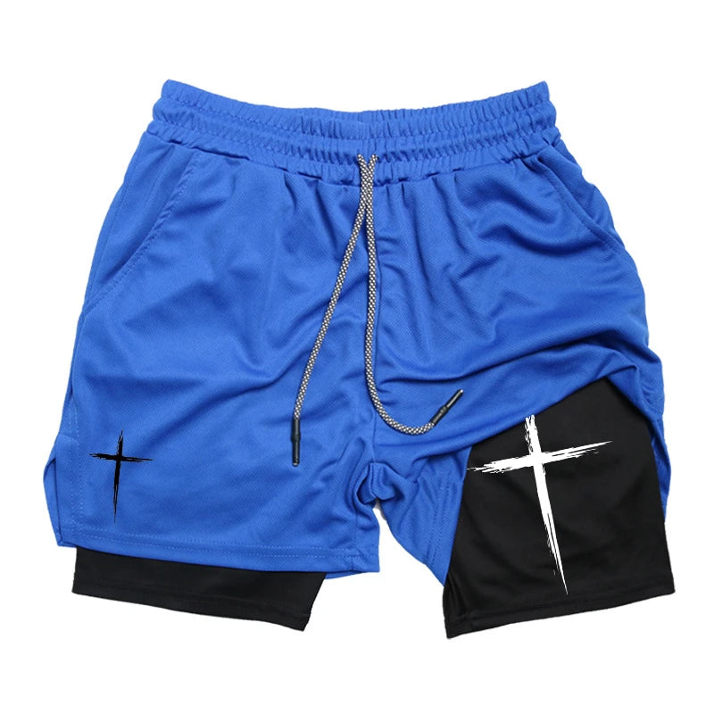 Cross Print workout shorts