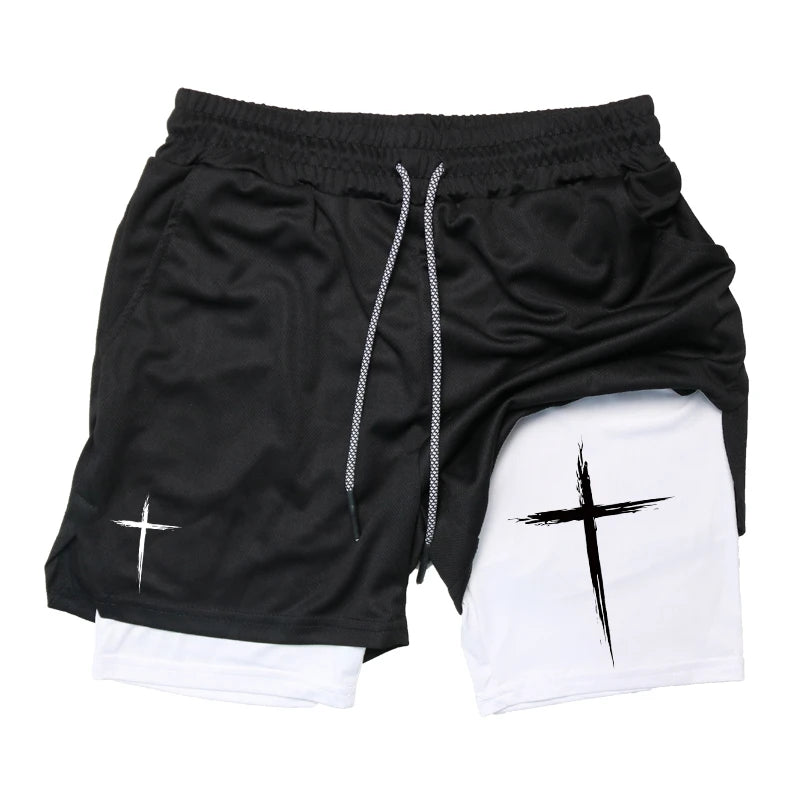 Cross Print workout shorts