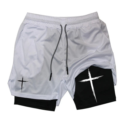 Cross Print workout shorts