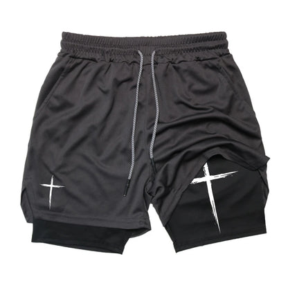 Cross Print workout shorts