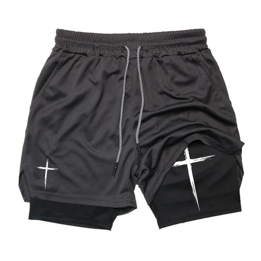 Cross Print workout shorts