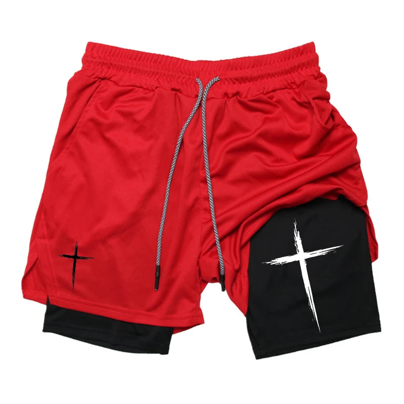 Cross Print workout shorts