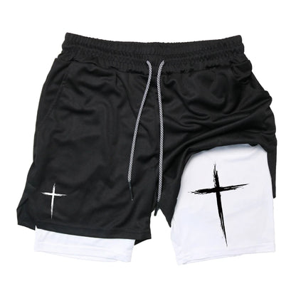 Cross Print workout shorts