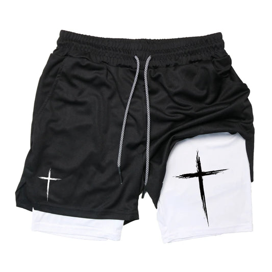 Cross Print workout shorts