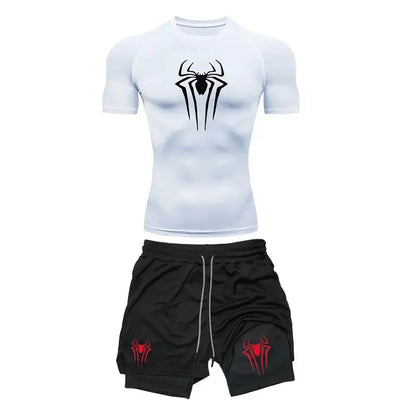 Mens Spiderman two piece compression set