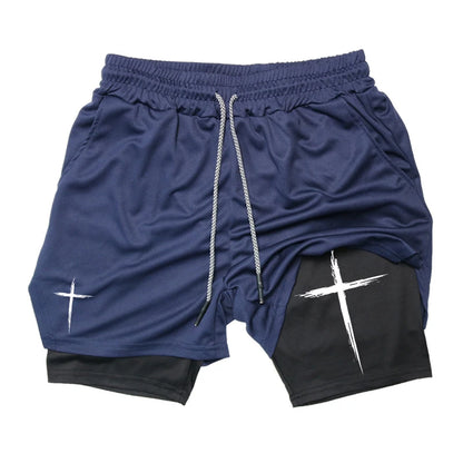 Cross Print workout shorts